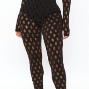 Black Mesh Cutout Women Jumpsuit